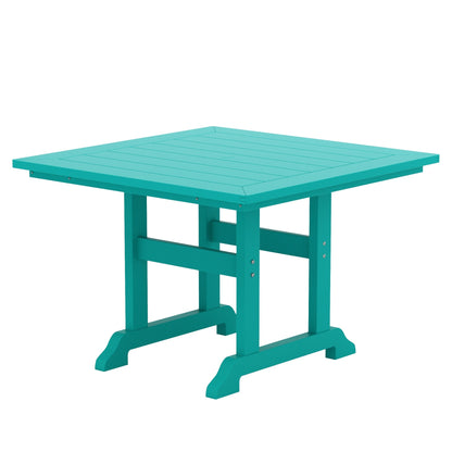 Ensemble de salle à manger d'extérieur Polytrends Laguna en PEHD, toutes saisons, avec table carrée et fauteuils (ensemble de 5 pièces)