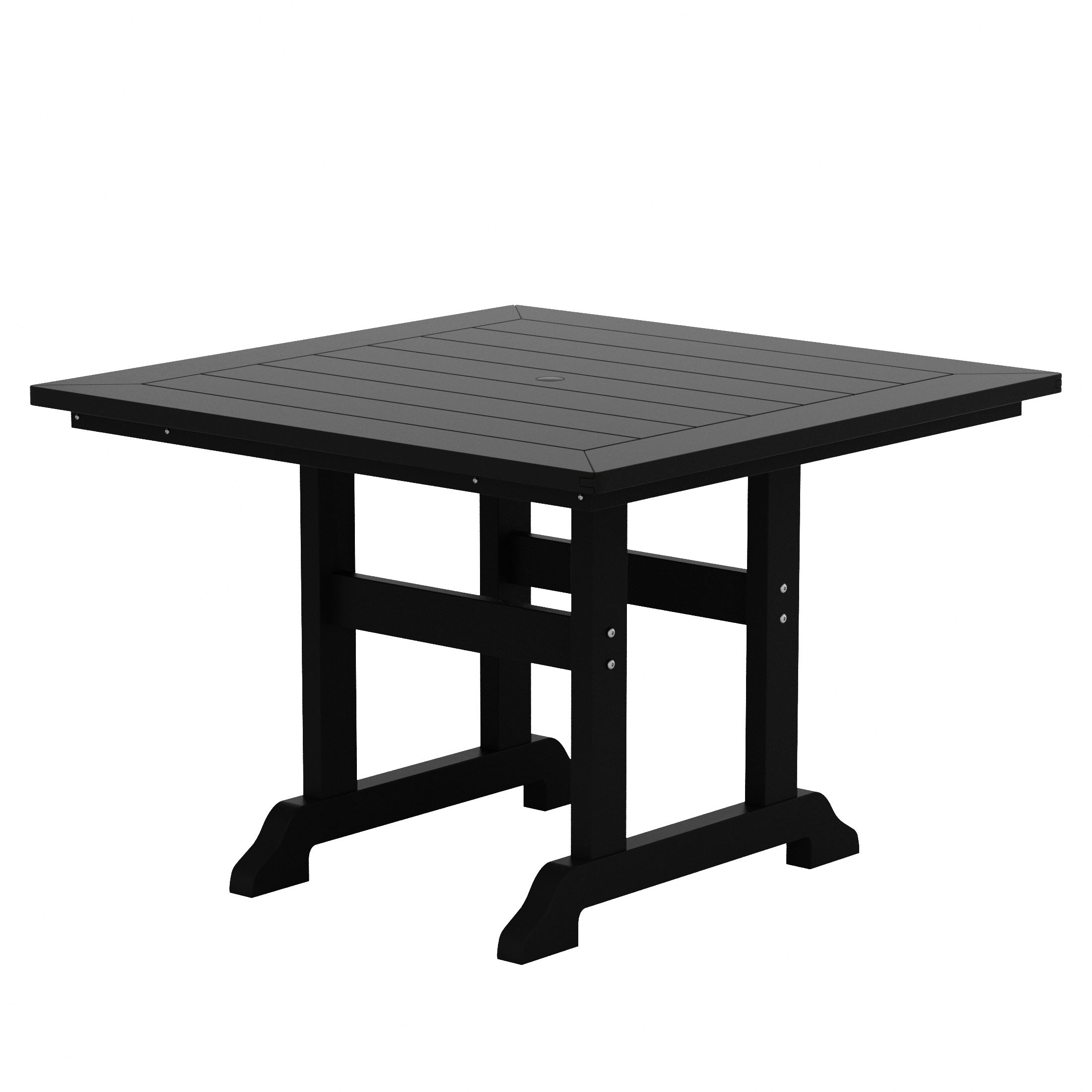 Ensemble de salle à manger d'extérieur Polytrends Laguna en PEHD, toutes saisons, avec table carrée et fauteuils (ensemble de 5 pièces)