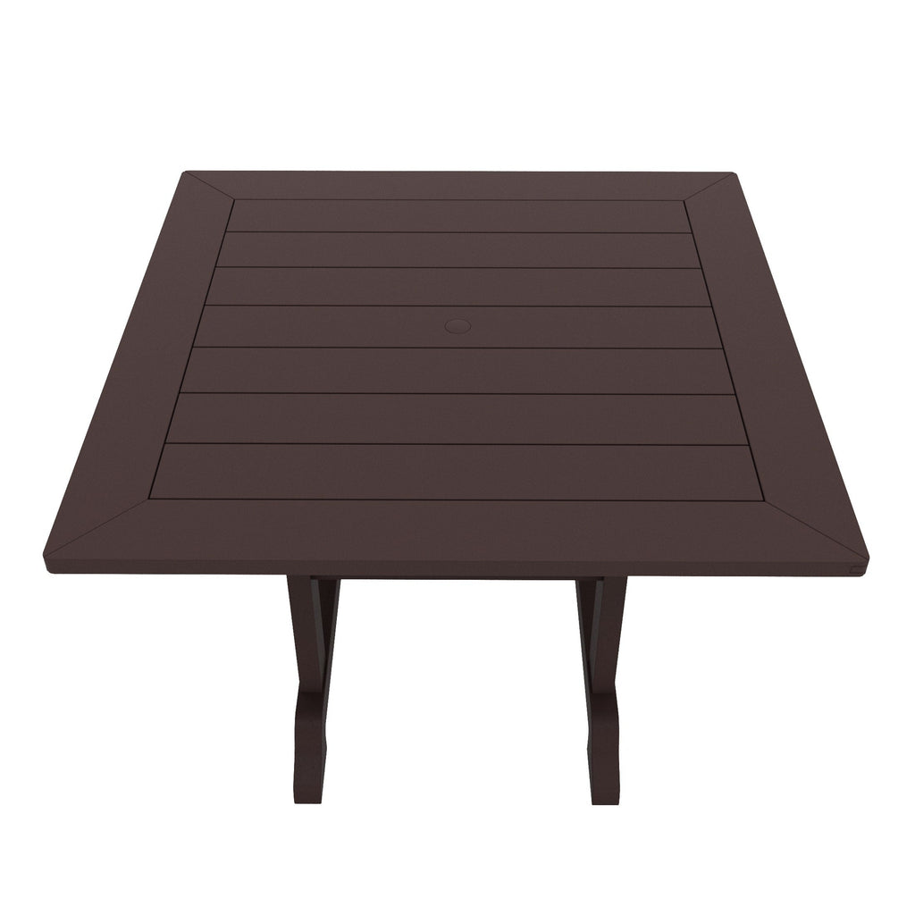 Ensemble de salle à manger d'extérieur Polytrends Laguna en PEHD, toutes saisons, avec table carrée et fauteuils (ensemble de 5 pièces)