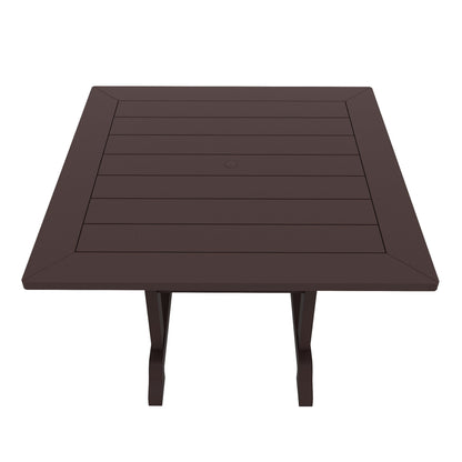 Ensemble de salle à manger d'extérieur Polytrends Laguna en PEHD, toutes saisons, avec table carrée et fauteuils (ensemble de 5 pièces)