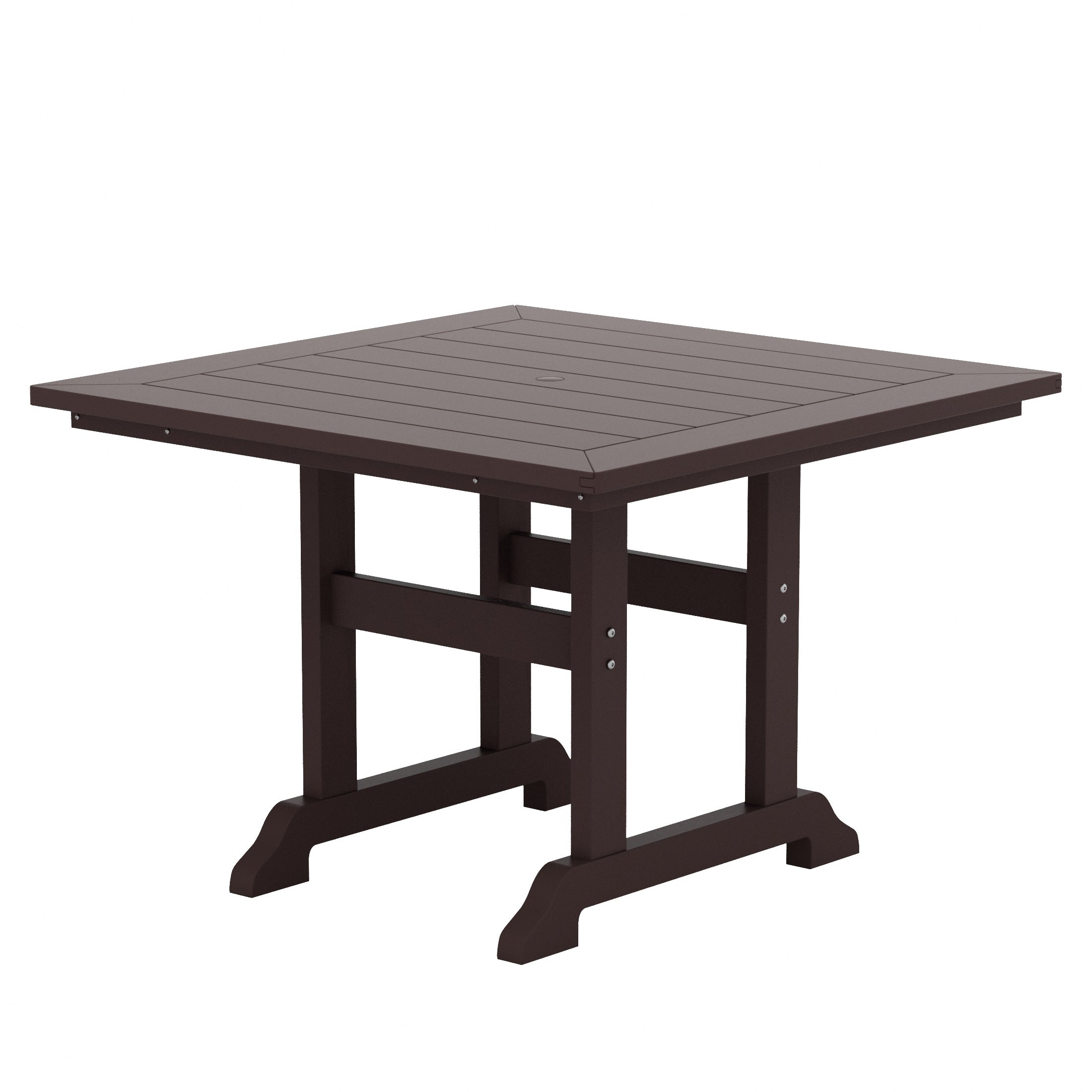 Ensemble de salle à manger d'extérieur Polytrends Laguna en PEHD, toutes saisons, avec table carrée et fauteuils (ensemble de 5 pièces)