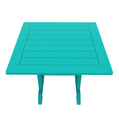 Ensemble de salle à manger d'extérieur Polytrends Laguna en PEHD, toutes saisons, avec table carrée et fauteuils (ensemble de 5 pièces)