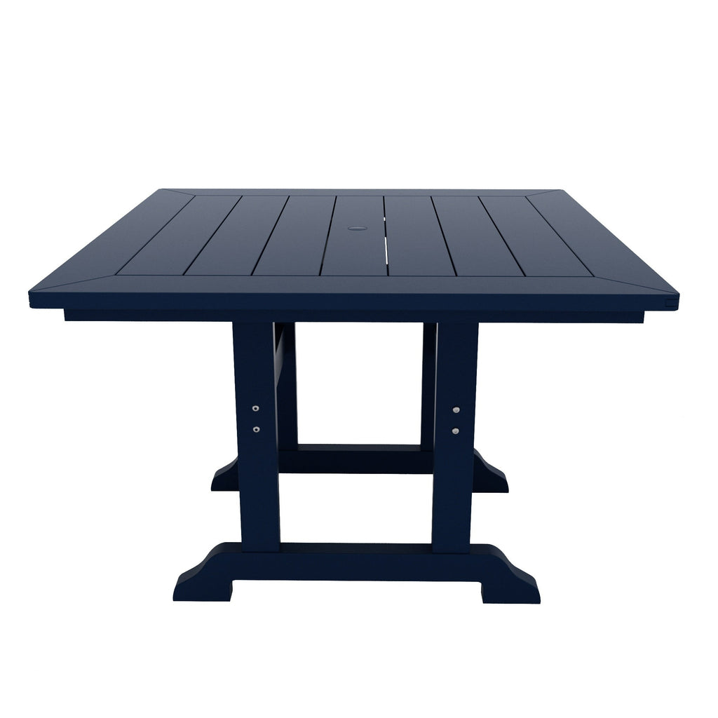 Ensemble de salle à manger d'extérieur Polytrends Laguna en PEHD, toutes saisons, avec table carrée et fauteuils (ensemble de 5 pièces)