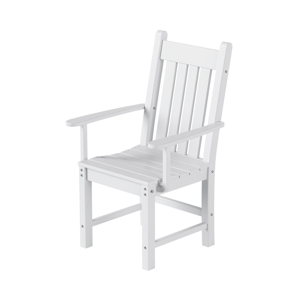 Ensemble de salle à manger d'extérieur Polytrends Laguna en PEHD, toutes saisons, avec table carrée et fauteuils (ensemble de 5 pièces)