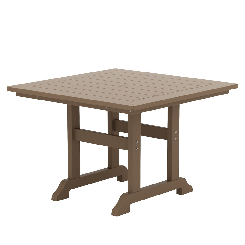 Ensemble de salle à manger d'extérieur Polytrends Laguna en PEHD, toutes saisons, avec table carrée et fauteuils (ensemble de 5 pièces)