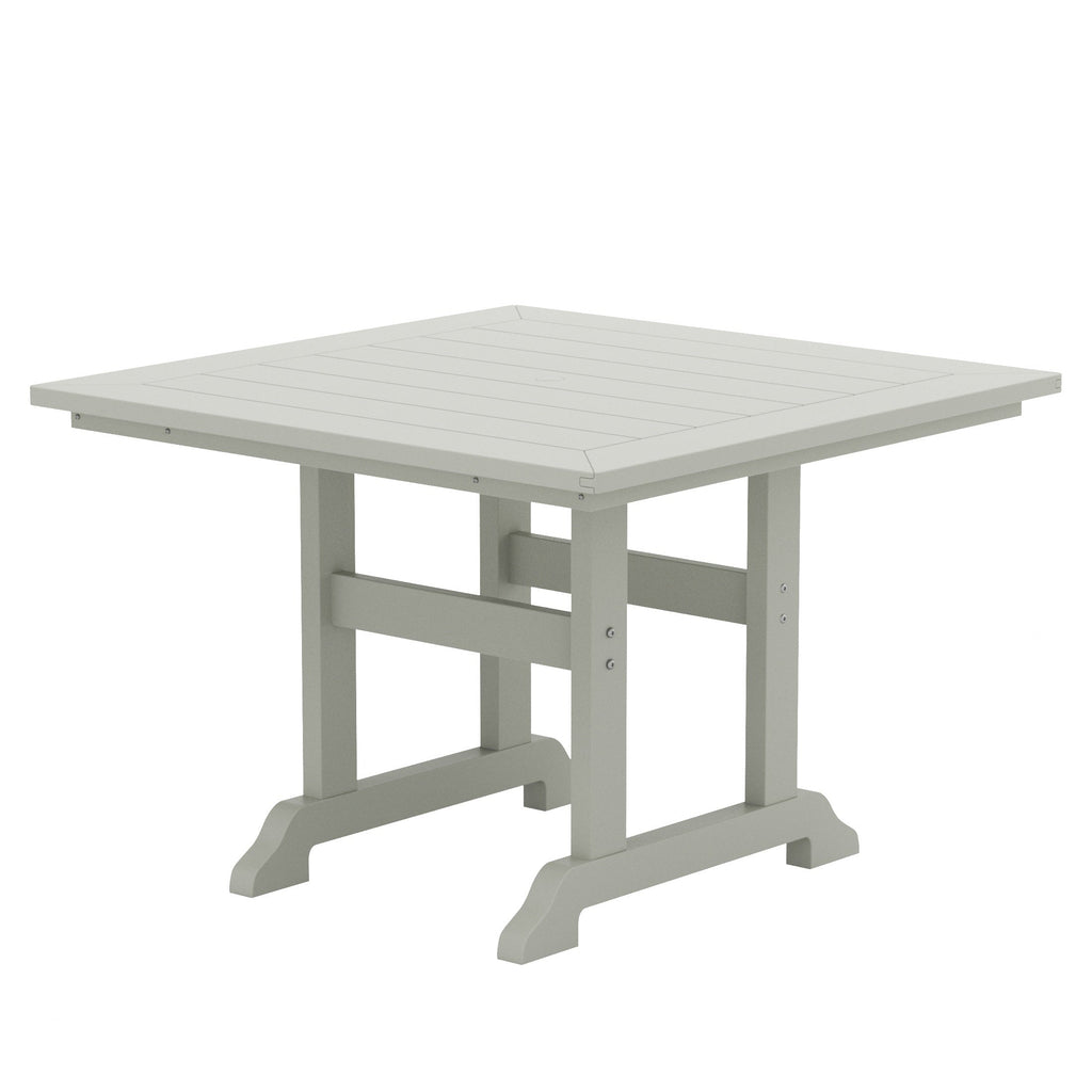 Ensemble de salle à manger d'extérieur Polytrends Laguna en PEHD, toutes saisons, avec table carrée et fauteuils (ensemble de 5 pièces)