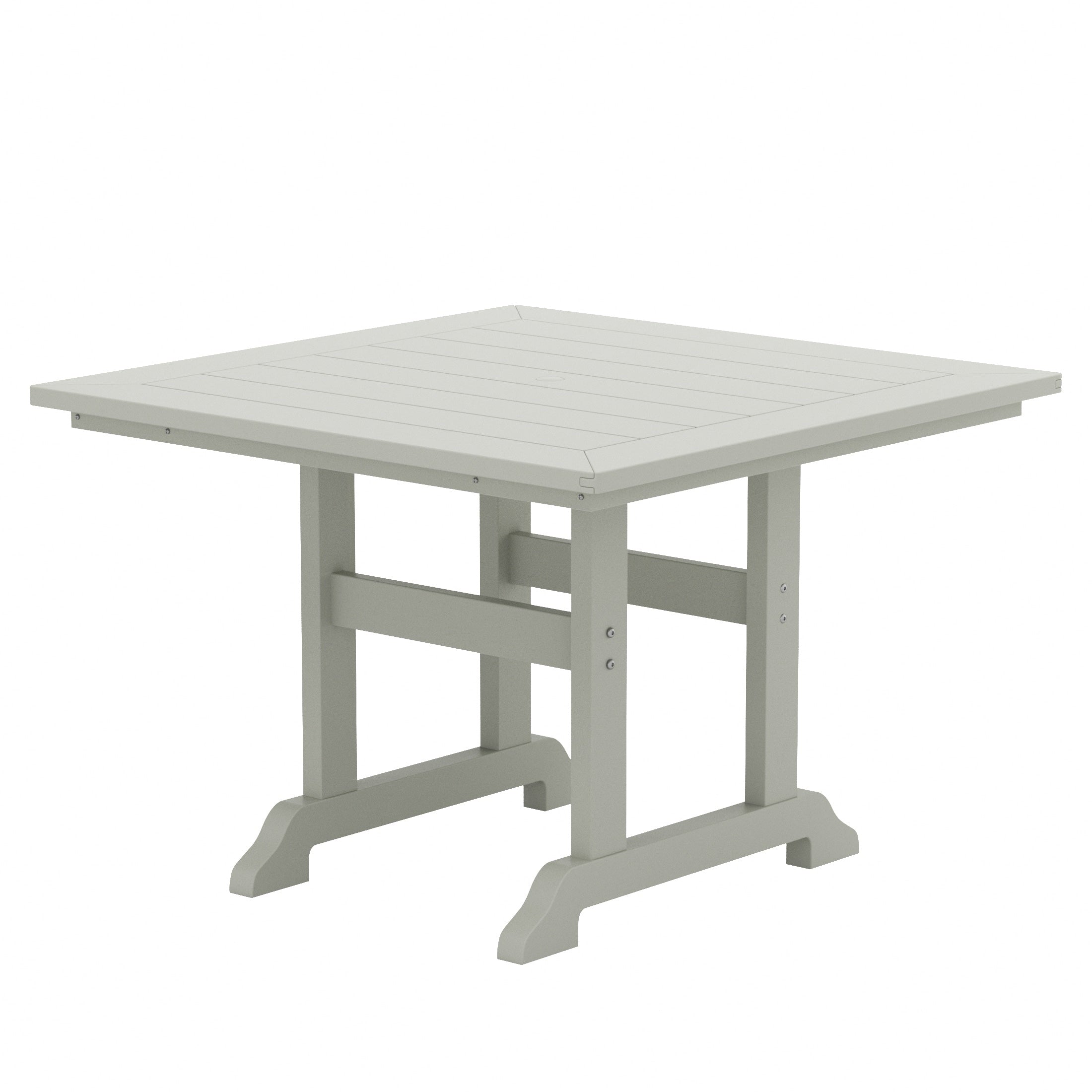 Ensemble de salle à manger d'extérieur Polytrends Laguna en PEHD, toutes saisons, avec table carrée et fauteuils (ensemble de 5 pièces)
