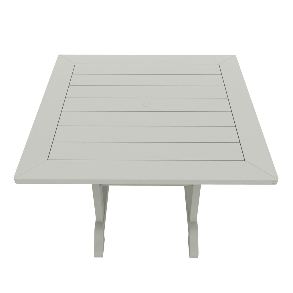 Ensemble de salle à manger d'extérieur Polytrends Laguna en PEHD, toutes saisons, avec table carrée et fauteuils (ensemble de 5 pièces)