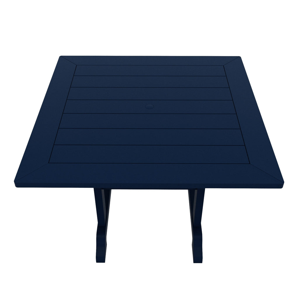 Ensemble de salle à manger d'extérieur Polytrends Laguna en PEHD, toutes saisons, avec table carrée et fauteuils (ensemble de 5 pièces)