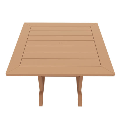 Ensemble de salle à manger d'extérieur Polytrends Laguna en PEHD, toutes saisons, avec table carrée et fauteuils (ensemble de 5 pièces)