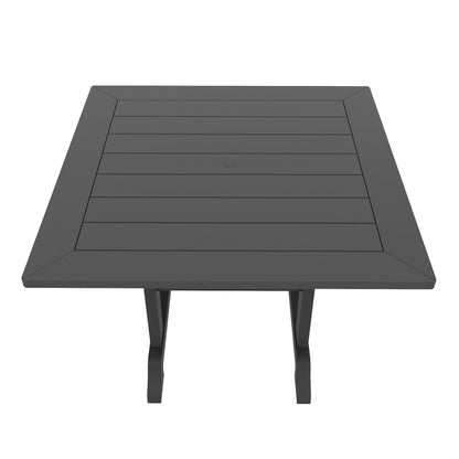 Ensemble de salle à manger d'extérieur Polytrends Laguna en PEHD, toutes saisons, avec table carrée et fauteuils (ensemble de 5 pièces)