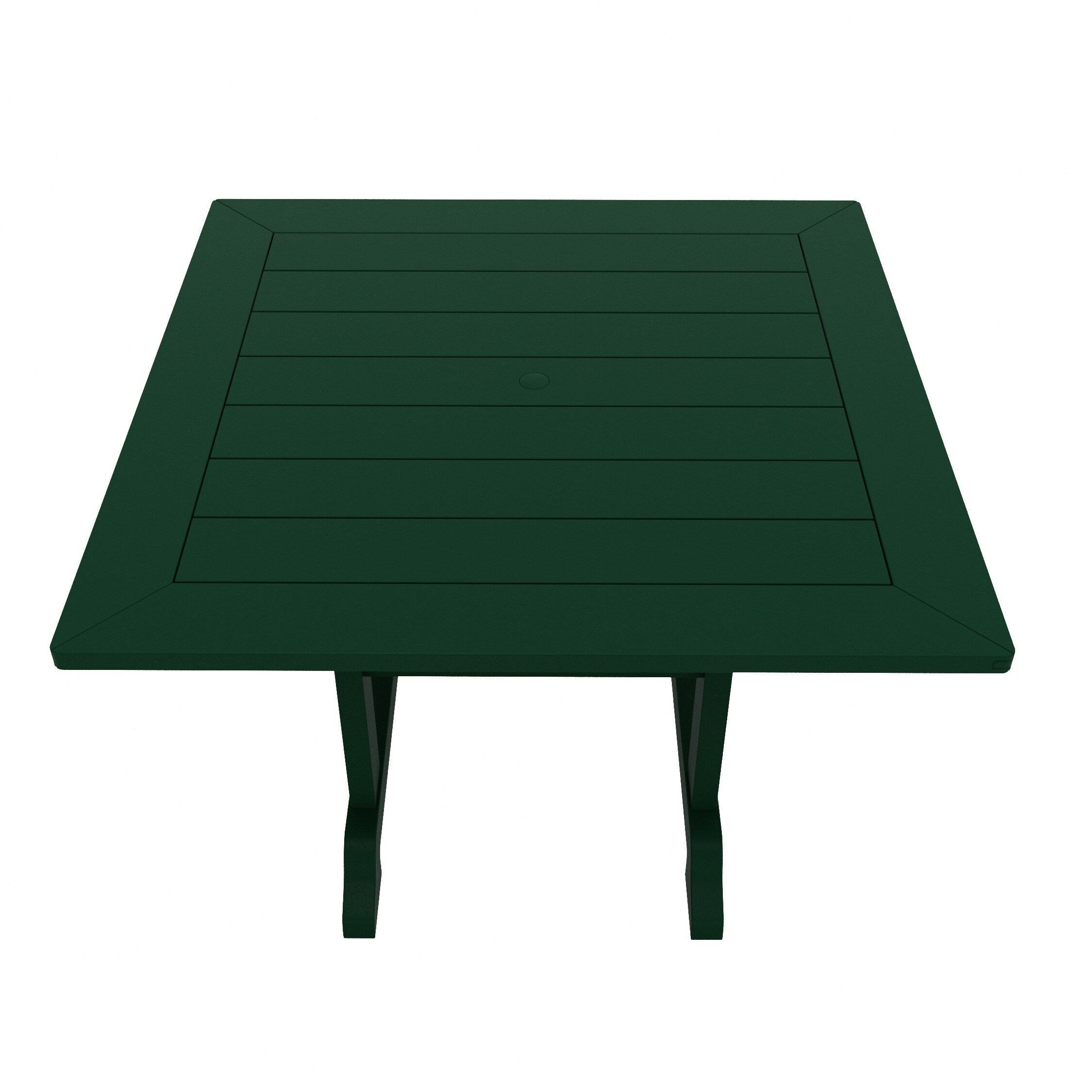 Ensemble de salle à manger d'extérieur Polytrends Laguna en PEHD, toutes saisons, avec table carrée et fauteuils (ensemble de 5 pièces)