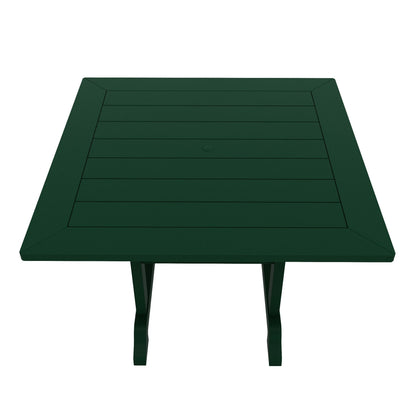 Ensemble de salle à manger d'extérieur Polytrends Laguna en PEHD, toutes saisons, avec table carrée et fauteuils (ensemble de 5 pièces)