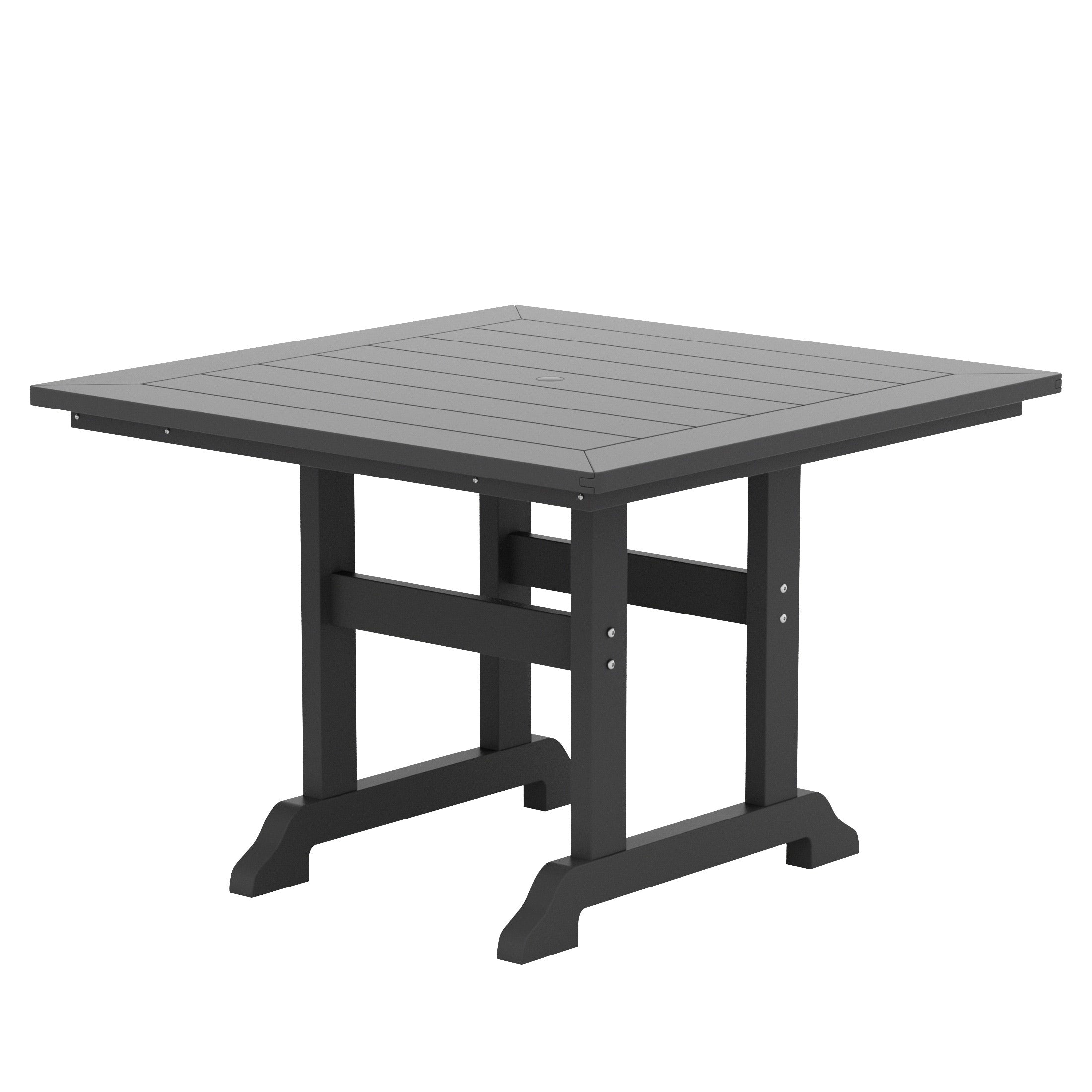 Ensemble de salle à manger d'extérieur Polytrends Laguna en PEHD, toutes saisons, avec table carrée et fauteuils (ensemble de 5 pièces)