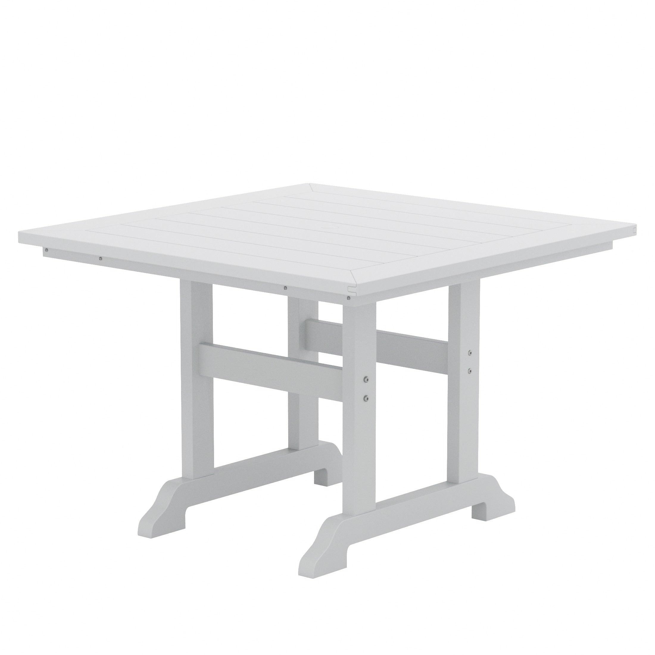 Ensemble de salle à manger d'extérieur Polytrends Laguna en PEHD, toutes saisons, avec table carrée et fauteuils (ensemble de 5 pièces)