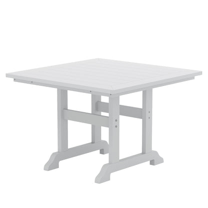 Ensemble de salle à manger d'extérieur Polytrends Laguna en PEHD, toutes saisons, avec table carrée et fauteuils (ensemble de 5 pièces)
