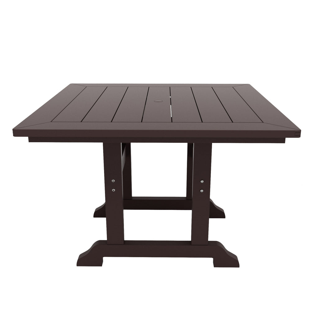 Ensemble de salle à manger d'extérieur Polytrends Laguna en PEHD, toutes saisons, avec table carrée et fauteuils (ensemble de 5 pièces)