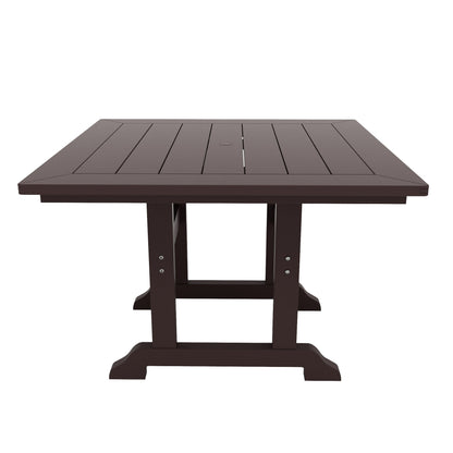 Ensemble de salle à manger d'extérieur Polytrends Laguna en PEHD, toutes saisons, avec table carrée et fauteuils (ensemble de 5 pièces)