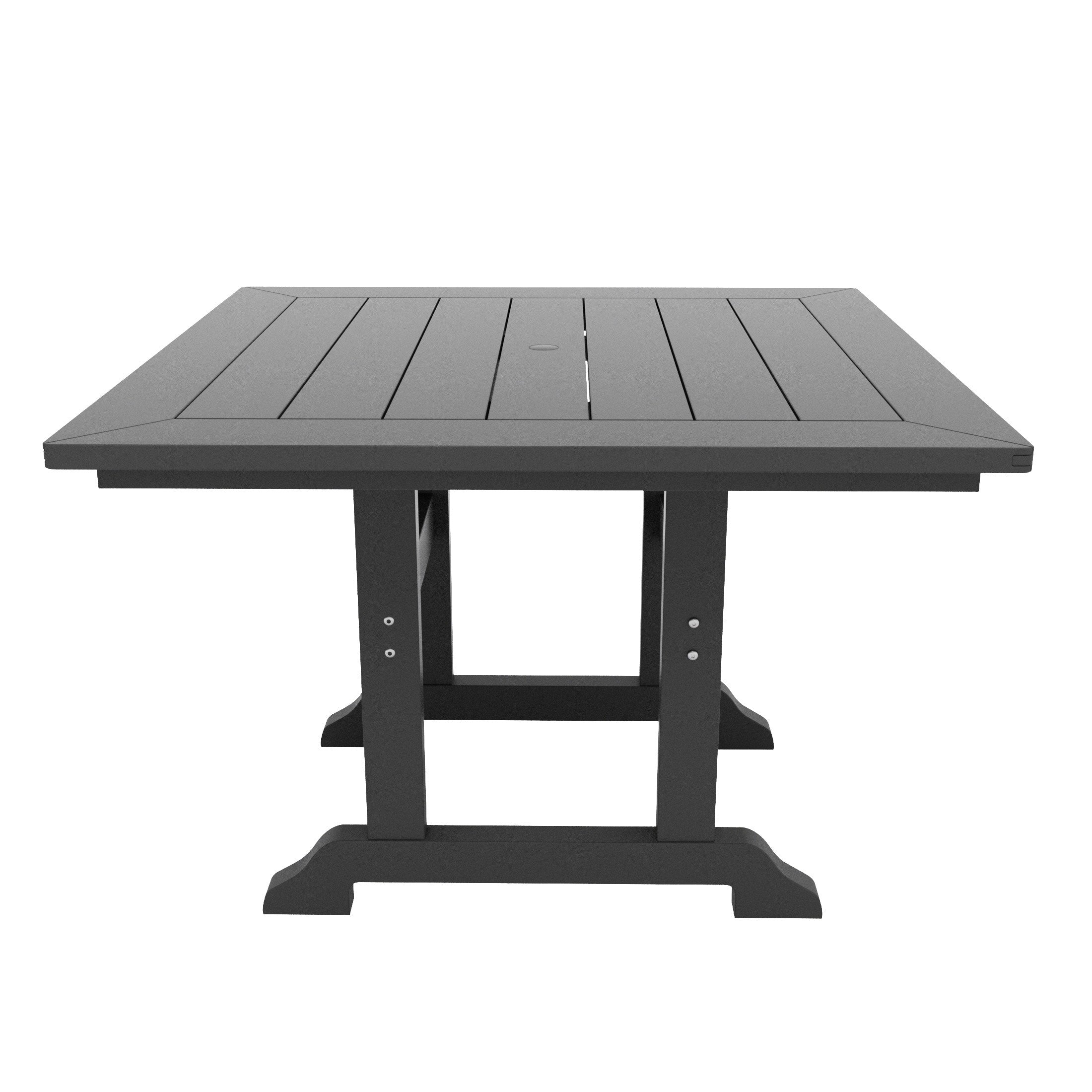 Ensemble de salle à manger d'extérieur Polytrends Laguna en PEHD, toutes saisons, avec table carrée et fauteuils (ensemble de 5 pièces)