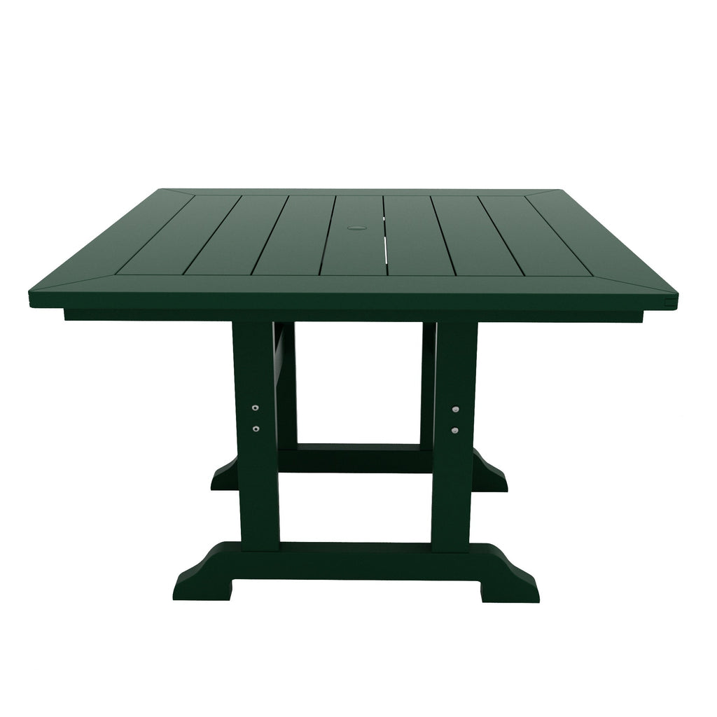 Ensemble de salle à manger d'extérieur Polytrends Laguna en PEHD, toutes saisons, avec table carrée et fauteuils (ensemble de 5 pièces)