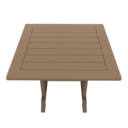 Ensemble de salle à manger d'extérieur Polytrends Laguna en PEHD, toutes saisons, avec table carrée et fauteuils (ensemble de 5 pièces)