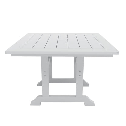 Ensemble de salle à manger d'extérieur Polytrends Laguna en PEHD, toutes saisons, avec table carrée et fauteuils (ensemble de 5 pièces)