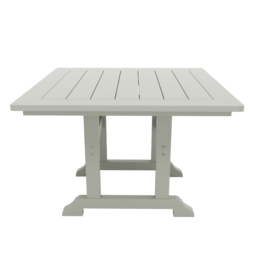 Ensemble de salle à manger d'extérieur Polytrends Laguna en PEHD, toutes saisons, avec table carrée et fauteuils (ensemble de 5 pièces)