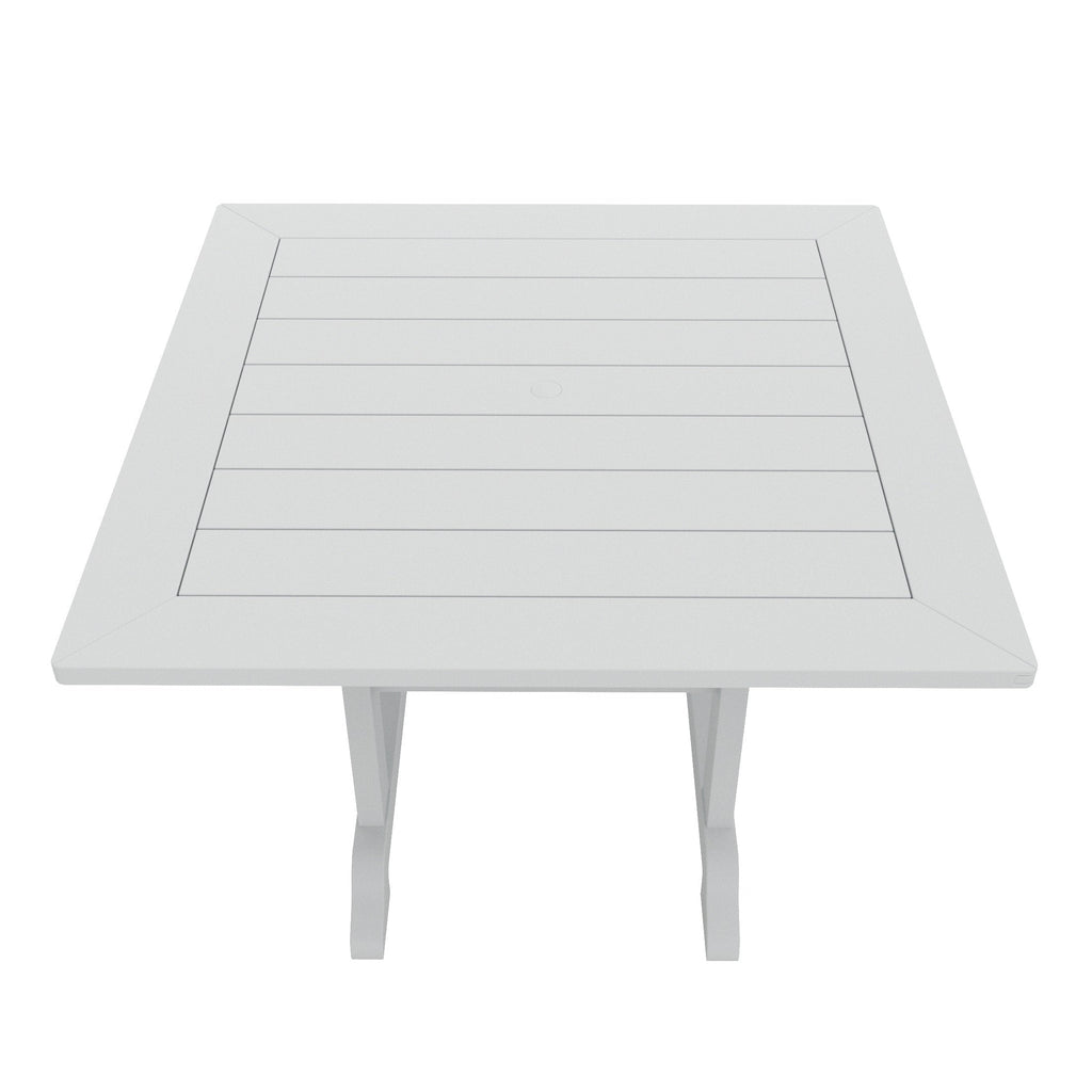 Ensemble de salle à manger d'extérieur Polytrends Laguna en PEHD, toutes saisons, avec table carrée et fauteuils (ensemble de 5 pièces)