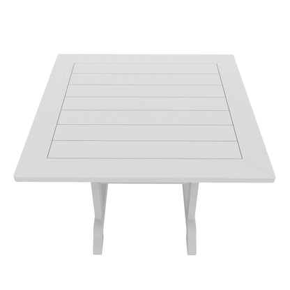 Ensemble de salle à manger d'extérieur Polytrends Laguna en PEHD, toutes saisons, avec table carrée et fauteuils (ensemble de 5 pièces)