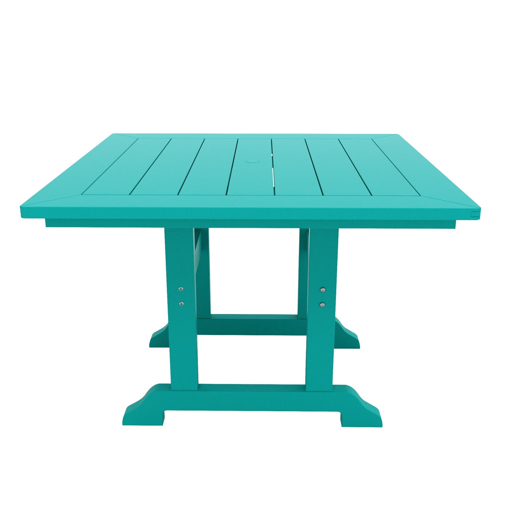 Ensemble de salle à manger d'extérieur Polytrends Laguna en PEHD, toutes saisons, avec table carrée et fauteuils (ensemble de 5 pièces)
