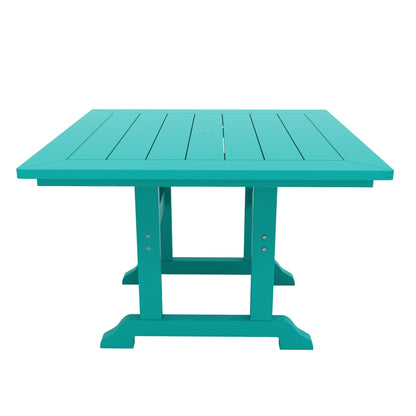 Ensemble de salle à manger d'extérieur Polytrends Laguna en PEHD, toutes saisons, avec table carrée et fauteuils (ensemble de 5 pièces)