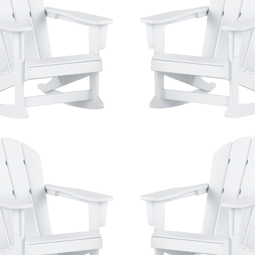 Chaises à bascule d'extérieur Polytrends Laguna en PEHD toutes saisons (lot de 4)