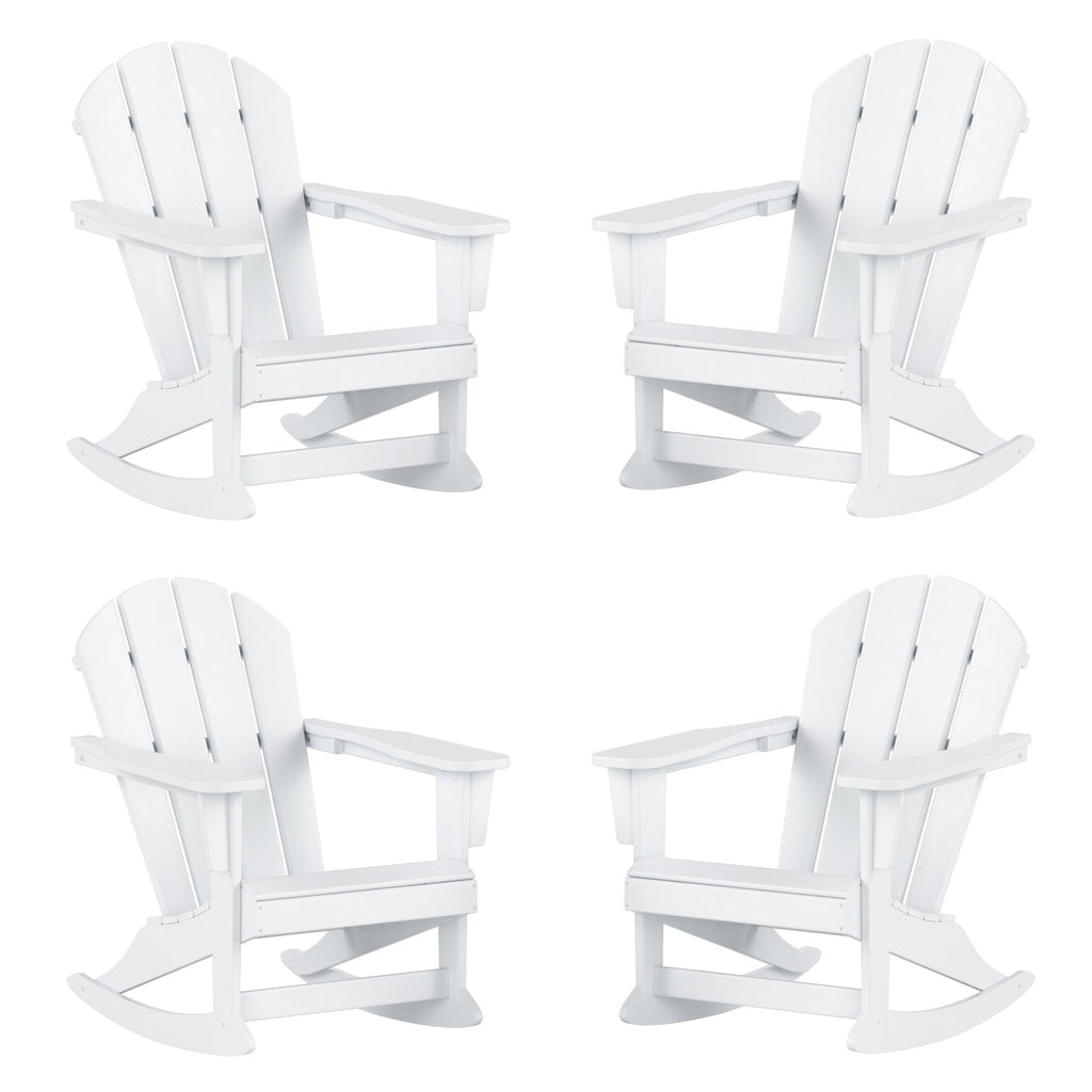 Chaises à bascule d'extérieur Polytrends Laguna en PEHD toutes saisons (lot de 4)