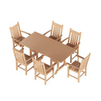 Ensemble de salle à manger d'extérieur Polytrends Laguna en PEHD, toutes saisons, avec table rectangulaire et fauteuils (7 pièces)
