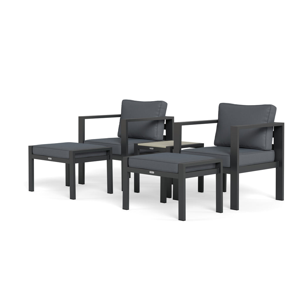 Ensemble de sièges de bistrot d'extérieur en aluminium Lakeview (5 pièces)