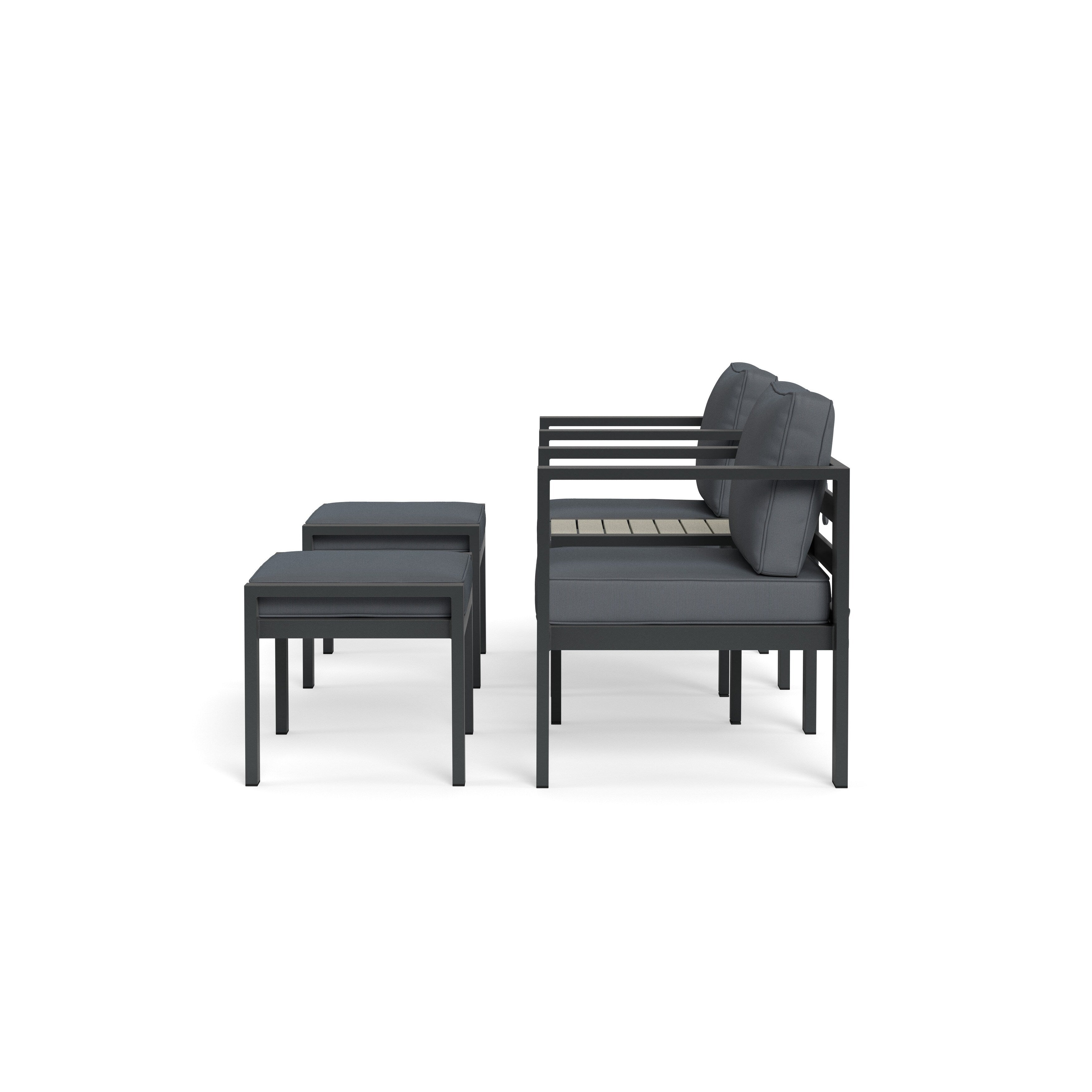 Ensemble de sièges de bistrot d'extérieur en aluminium Lakeview (5 pièces)