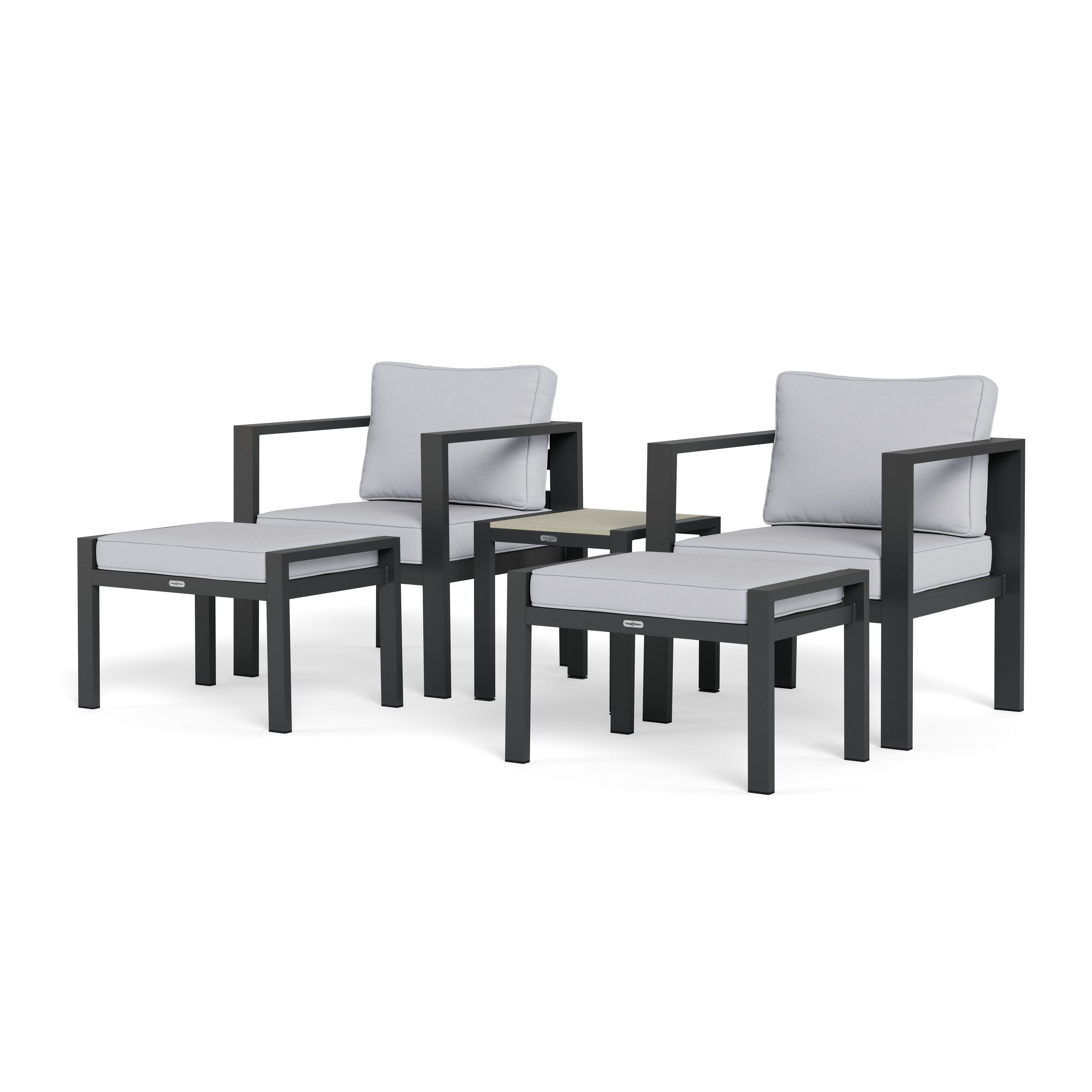 Ensemble de sièges de bistrot d'extérieur en aluminium Lakeview (5 pièces)