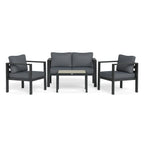 Ensemble de 4 sièges de conversation d'extérieur en aluminium Lakeview
