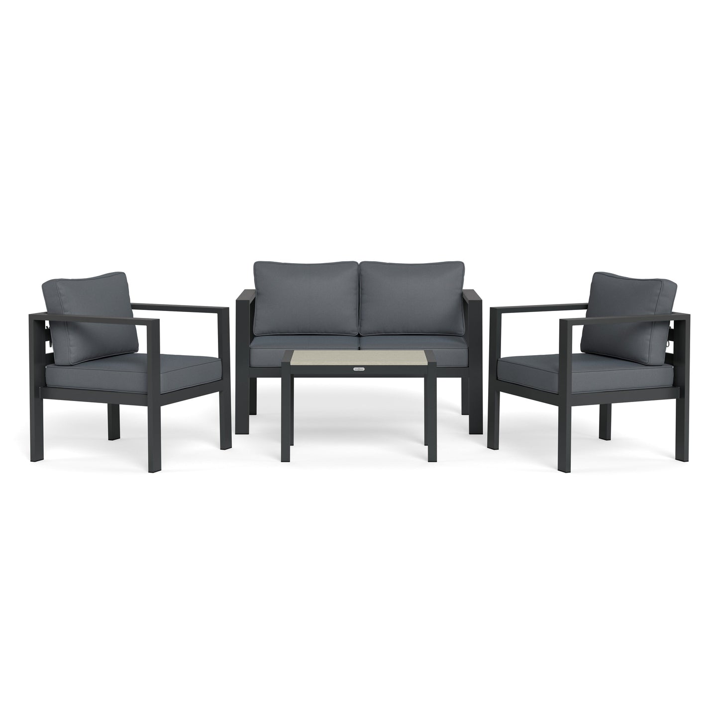 Ensemble de 4 sièges de conversation d'extérieur en aluminium Lakeview