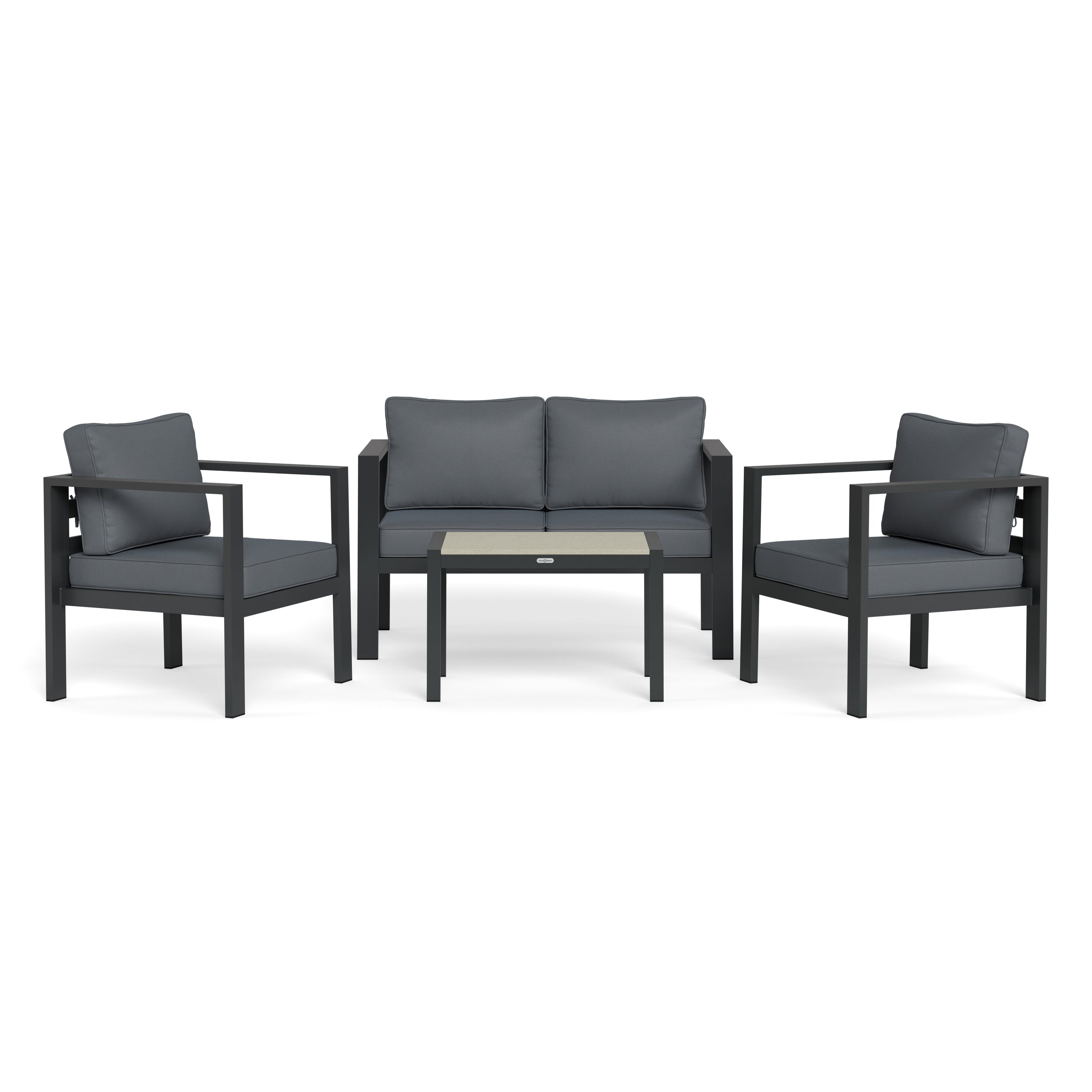 Ensemble de 4 sièges de conversation d'extérieur en aluminium Lakeview