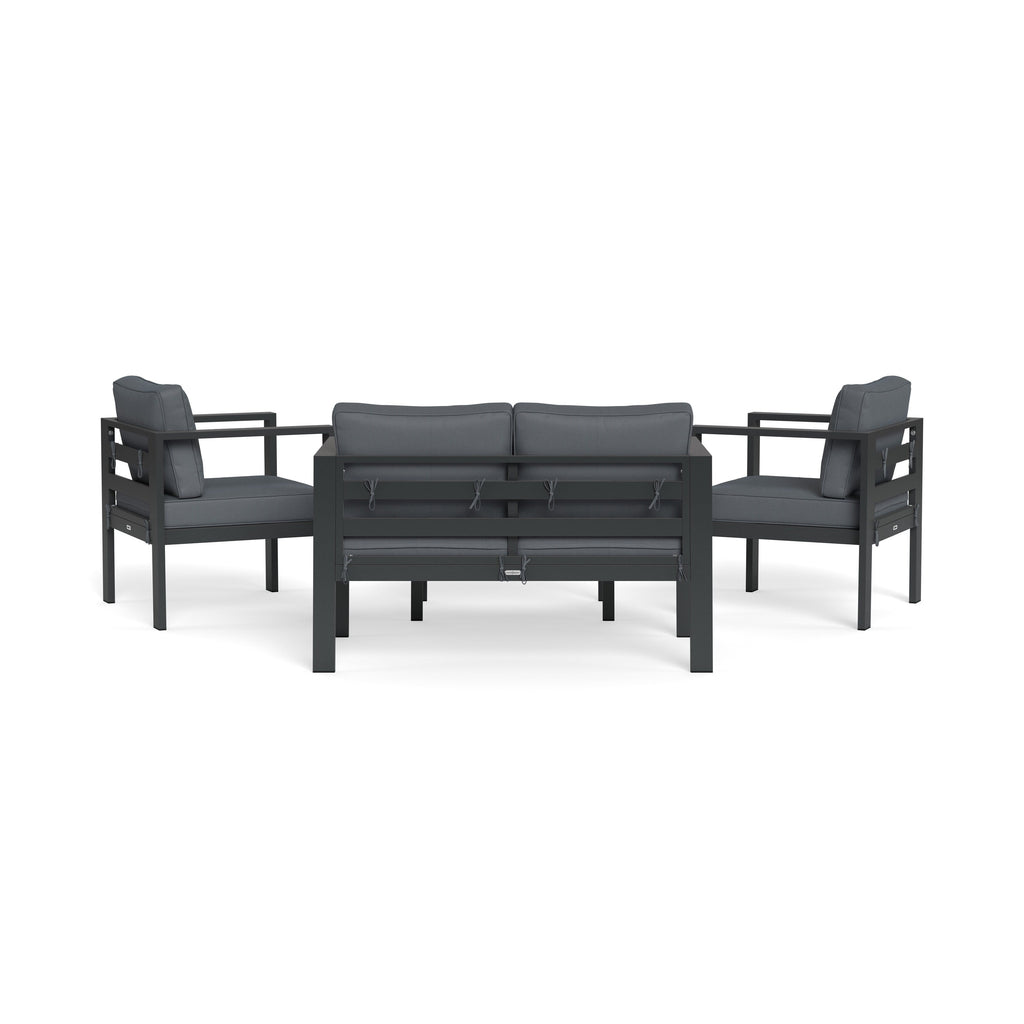 Ensemble de 4 sièges de conversation d'extérieur en aluminium Lakeview