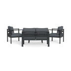 Ensemble de 4 sièges de conversation d'extérieur en aluminium Lakeview