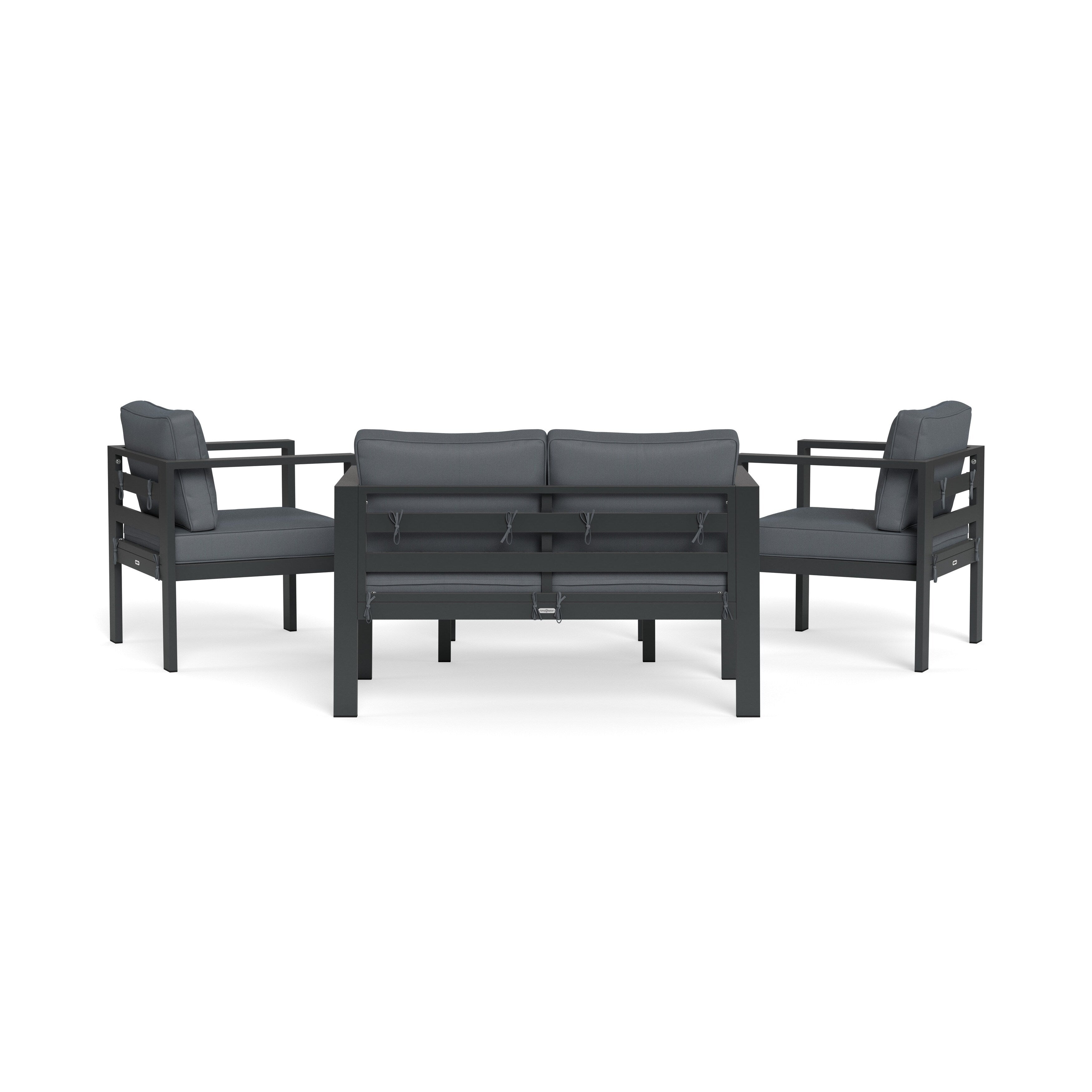 Ensemble de 4 sièges de conversation d'extérieur en aluminium Lakeview