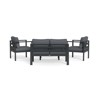 Ensemble de 4 sièges de conversation d'extérieur en aluminium Lakeview