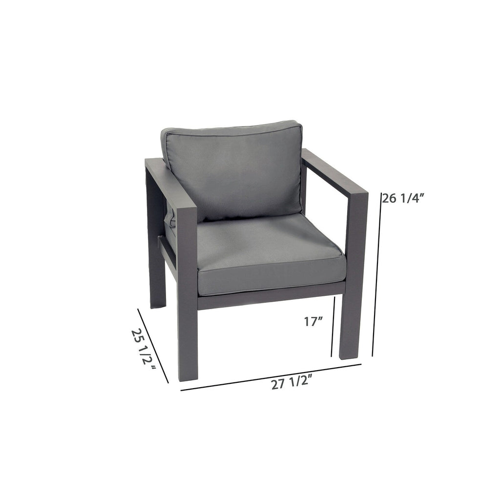Ensemble de 4 sièges de conversation d'extérieur en aluminium Lakeview