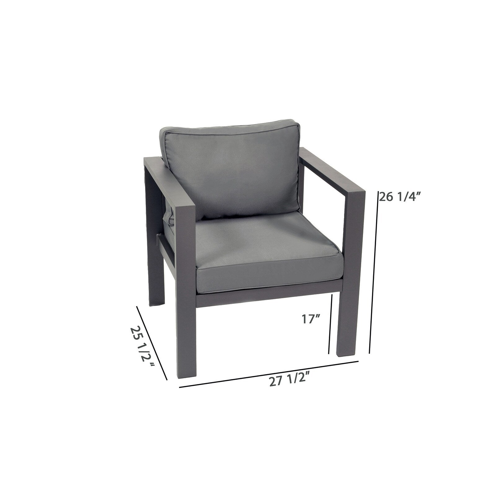 Ensemble de 4 sièges de conversation d'extérieur en aluminium Lakeview