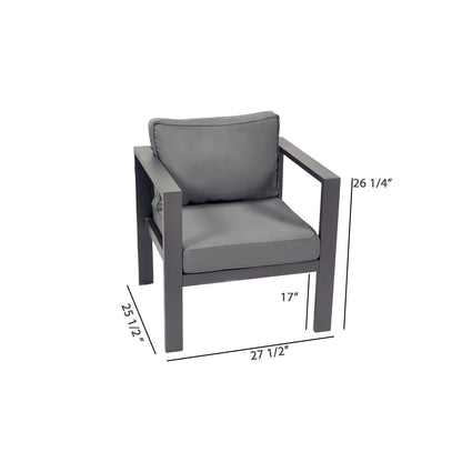 Ensemble de 4 sièges de conversation d'extérieur en aluminium Lakeview