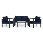 Ensemble de 4 sièges de conversation d'extérieur en aluminium Lakeview