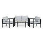 Ensemble de 4 sièges de conversation d'extérieur en aluminium Lakeview
