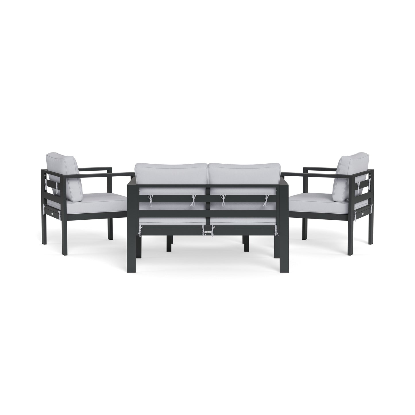 Ensemble de 4 sièges de conversation d'extérieur en aluminium Lakeview